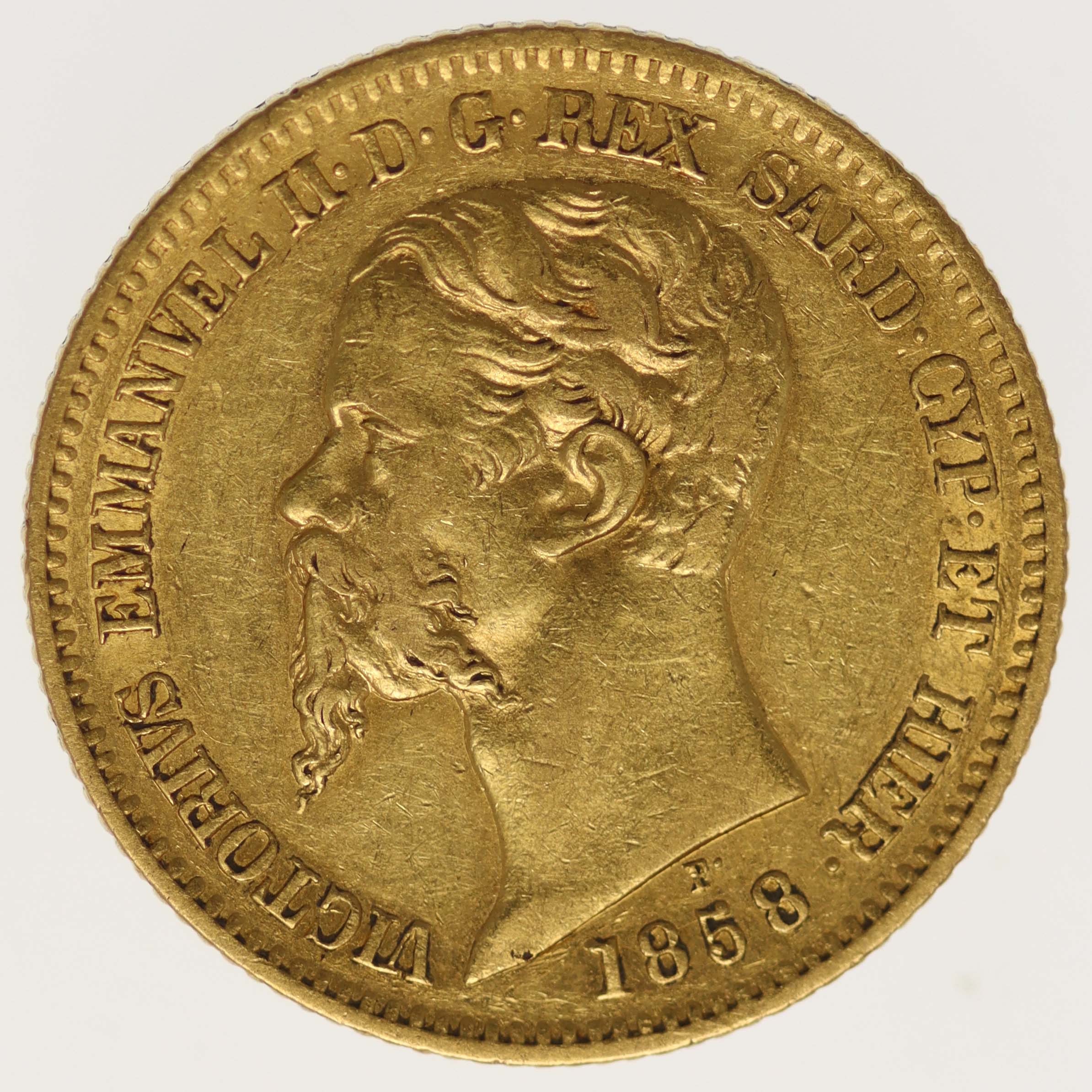 Italien Sardinien Vittorio Emanuele II. 20 Lire 1858