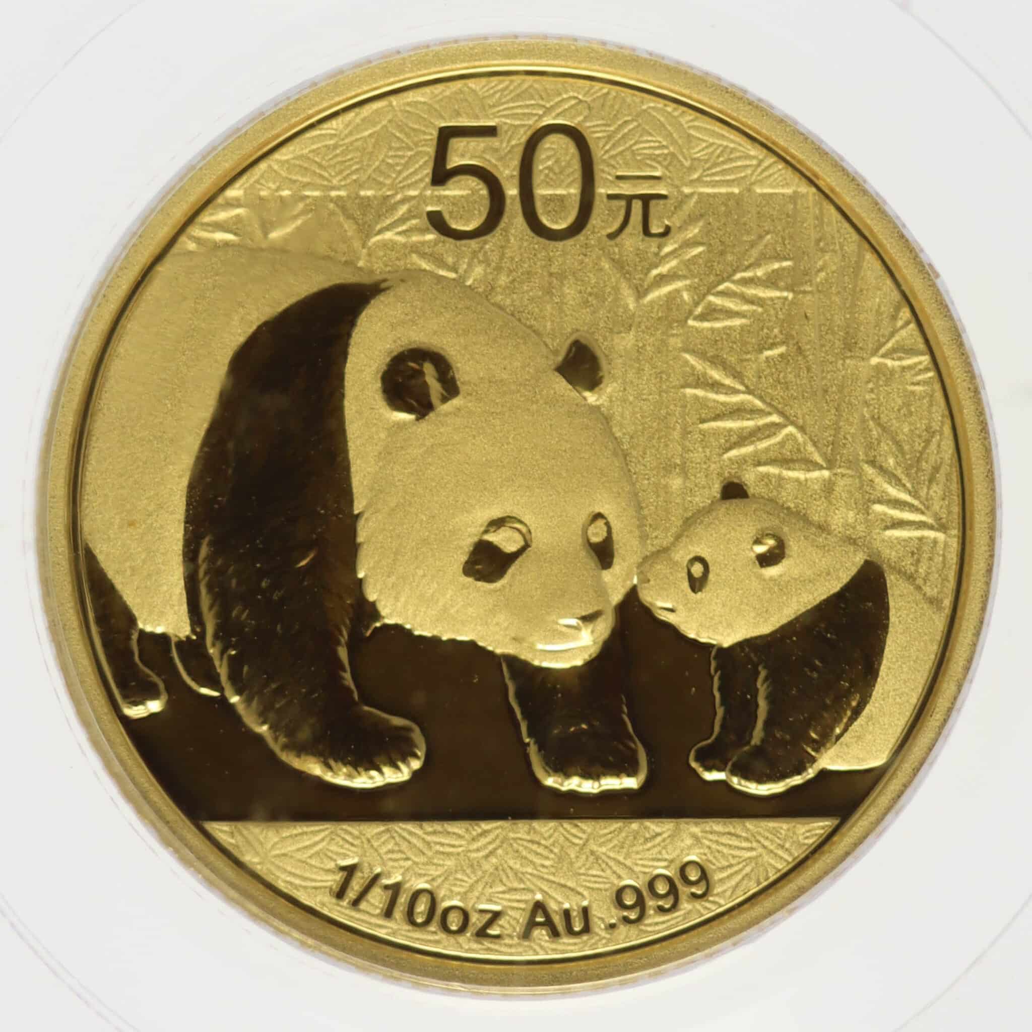 China Panda 50 Yuan 2011 1/10 Unze