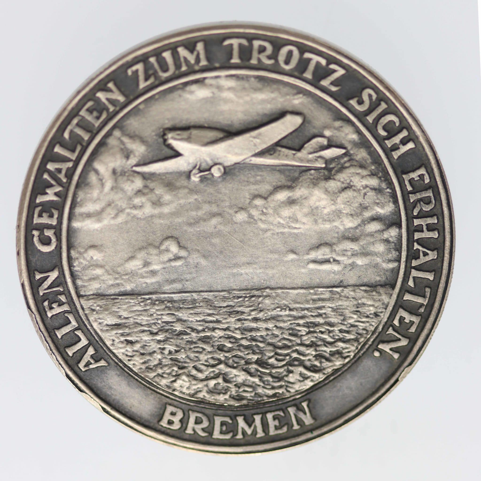 Weimarer Republik Silbermedaille 1928 Transatlantikflug
