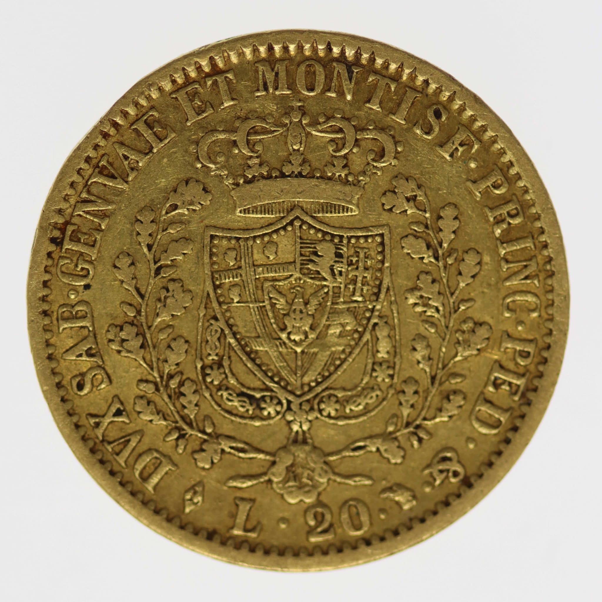 Italien Sardinien Karl Felix 20 Lire 1828