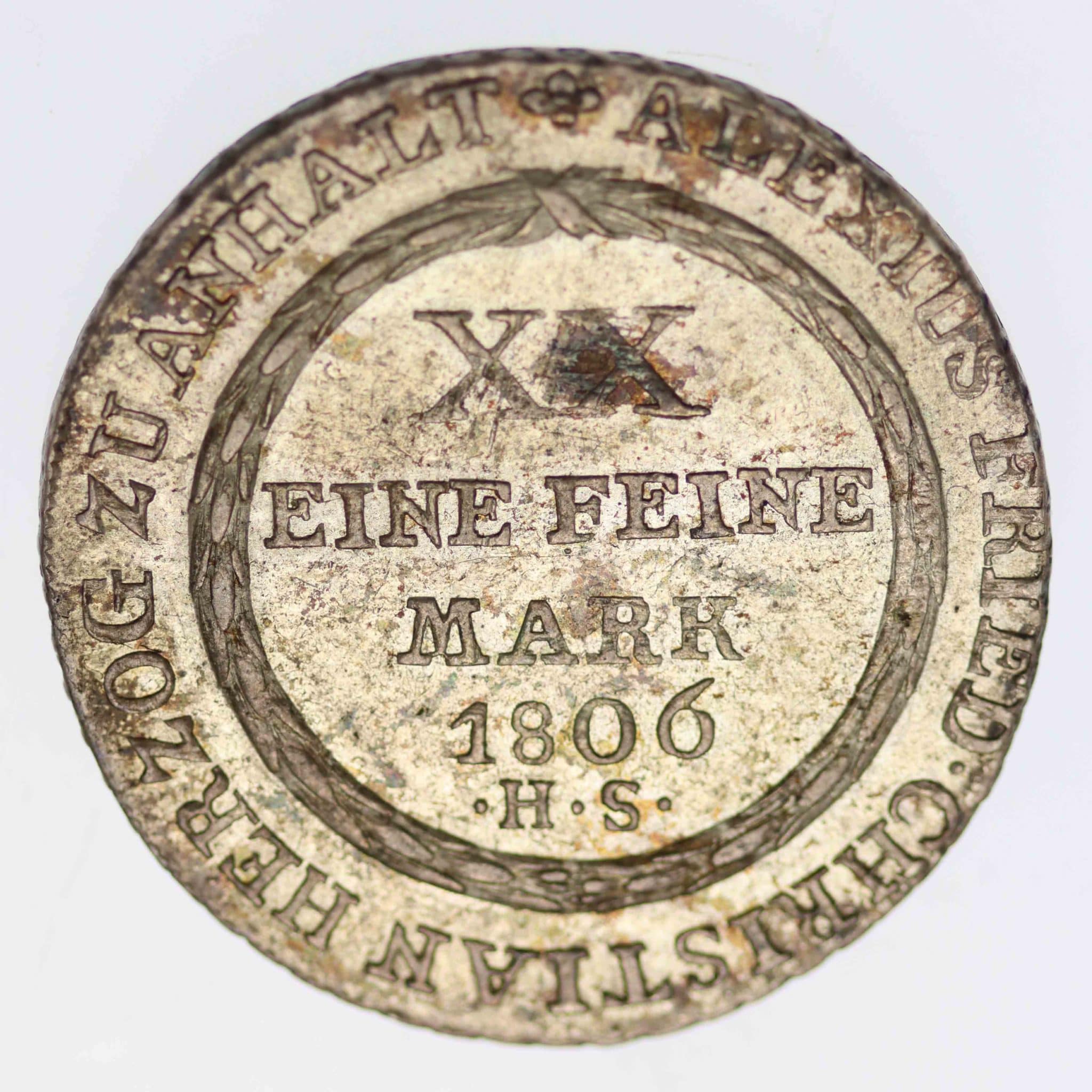 Anhalt Bernburg Alexius Friedrich Christian 2/3 Taler 1806 HS