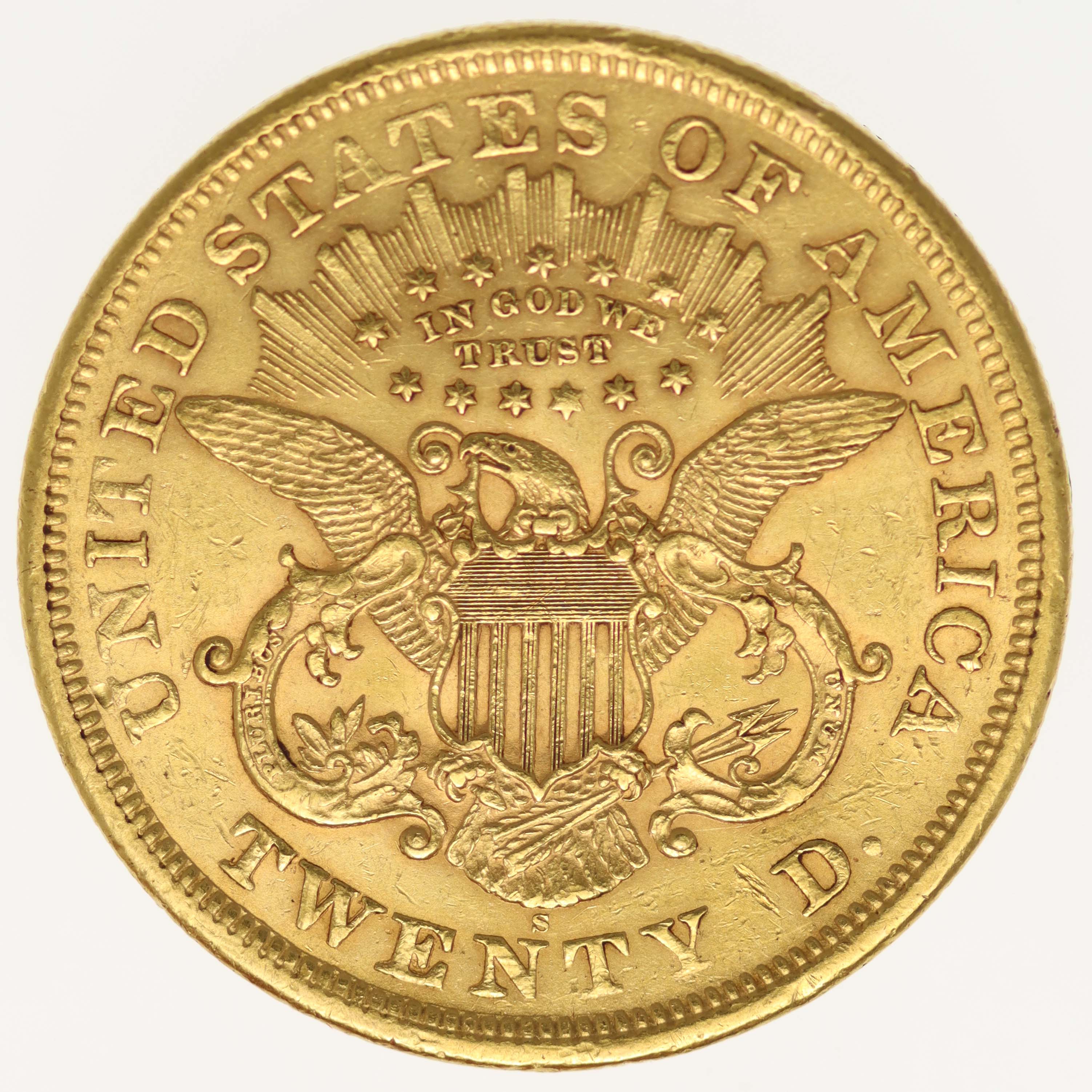 USA 20 Dollars 1867 S Liberty / Kopf