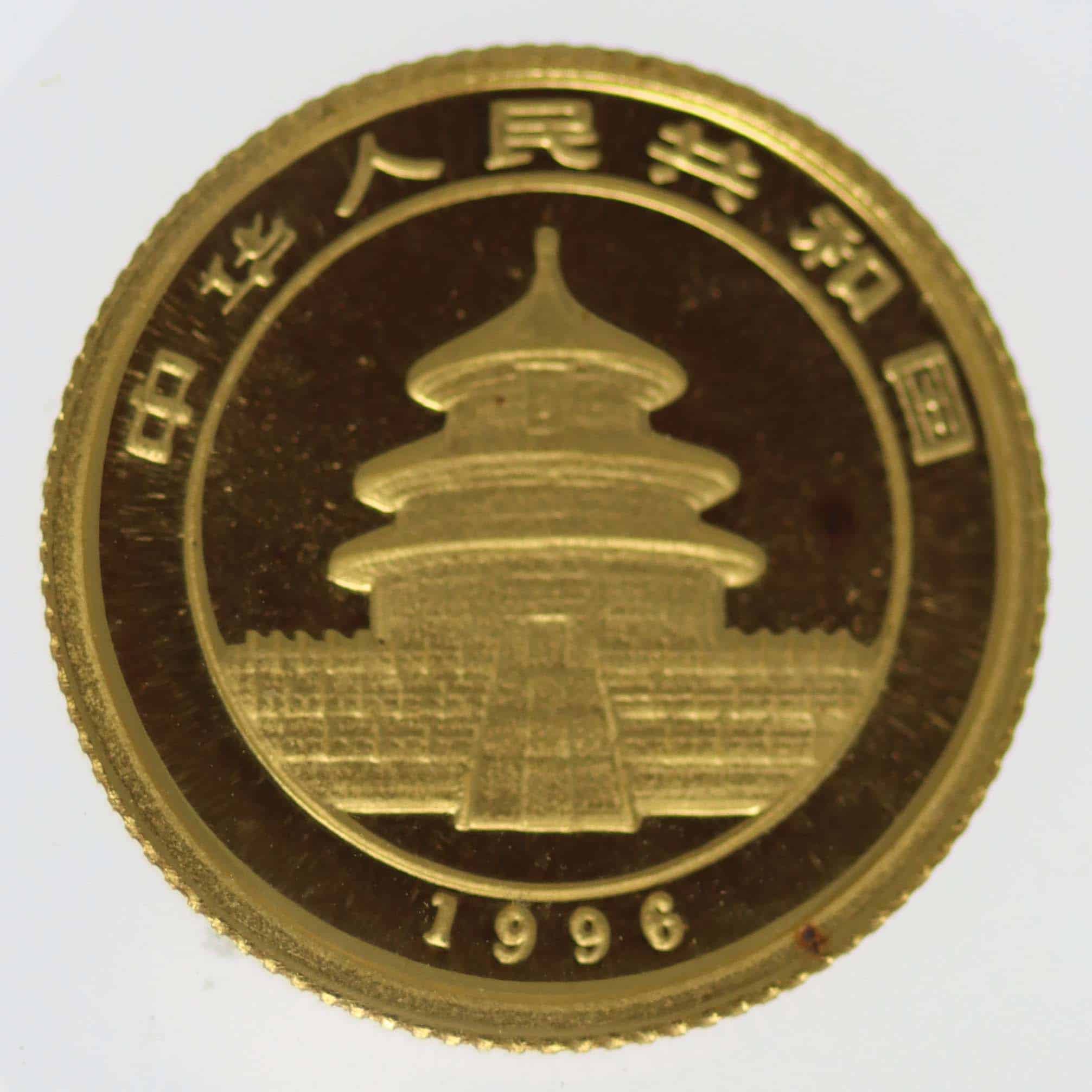 China Panda 5 Yuan 1996 1/20 Unze