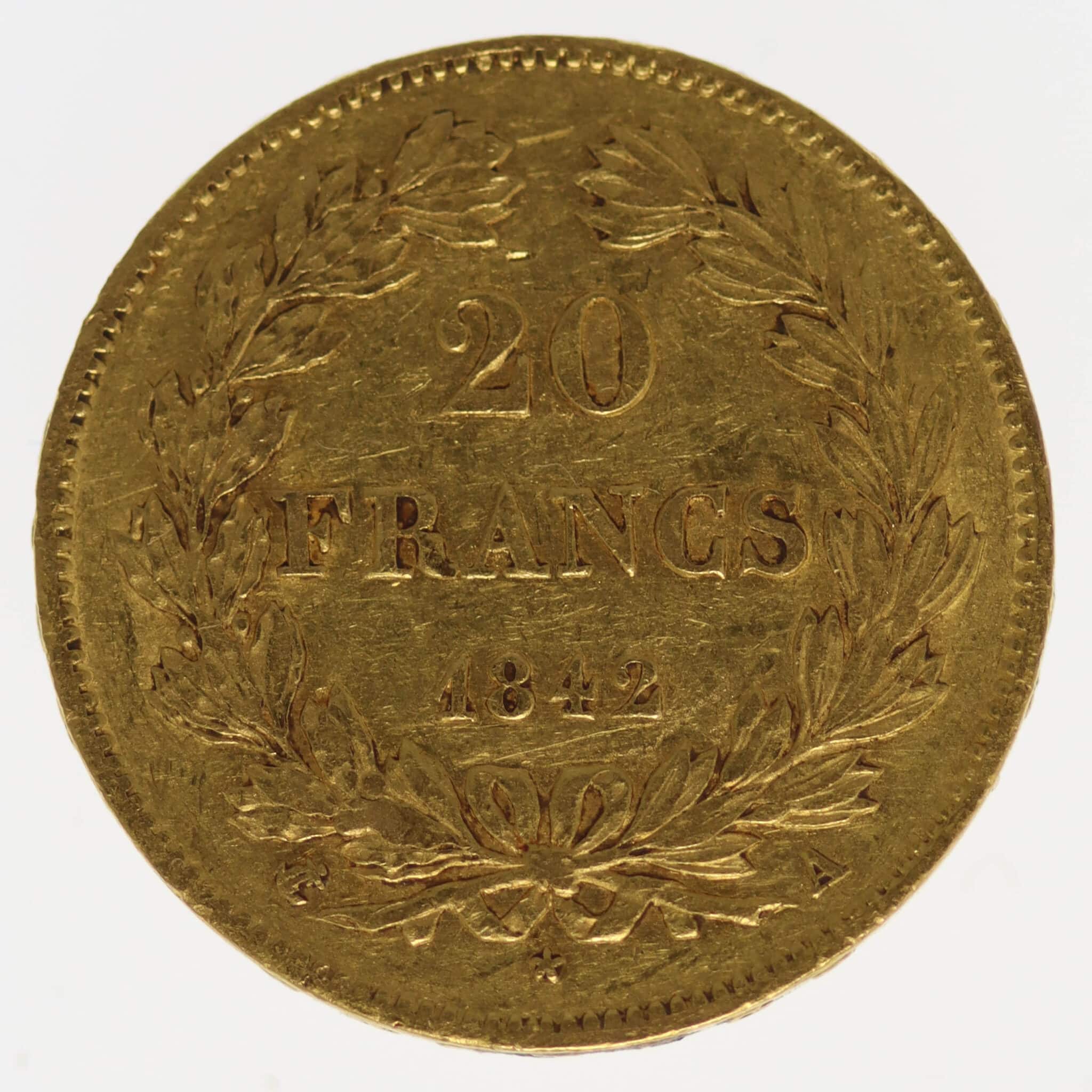 Frankreich Louis Philippe I. 20 Francs 1842 A