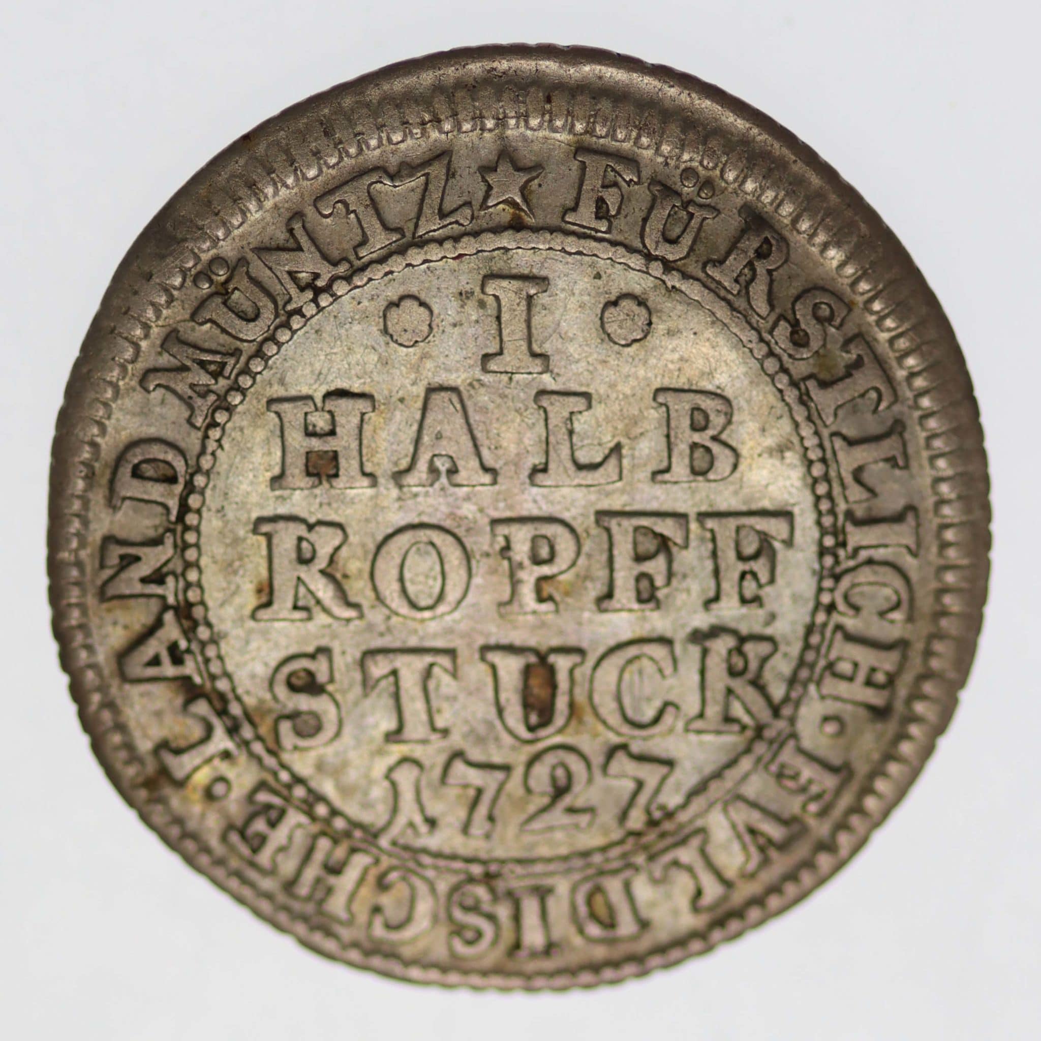 Fulda Adolph von Dahlberg 1/2 Kopfstück 1727