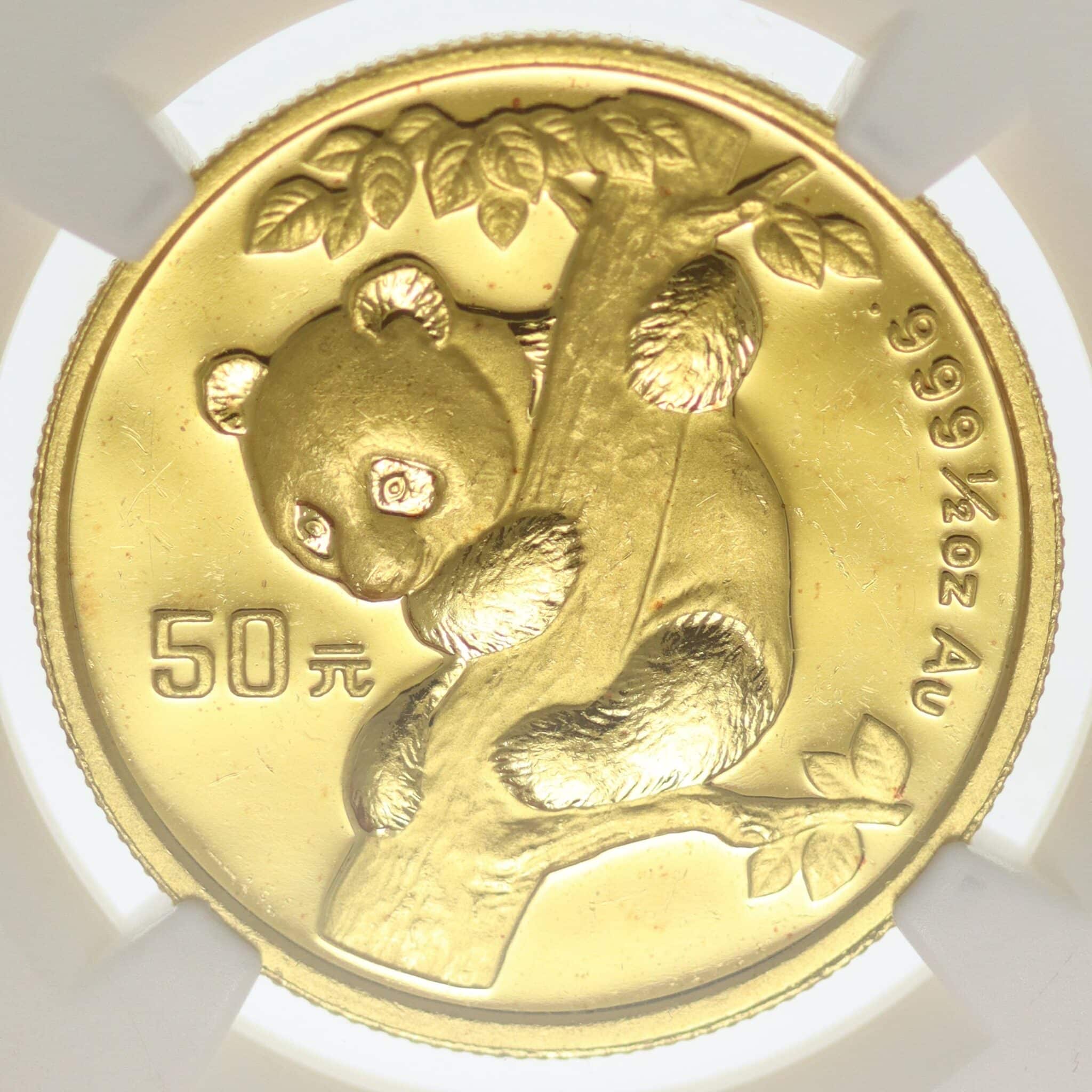 China Panda 50 Yuan 1996 1/2 Unze