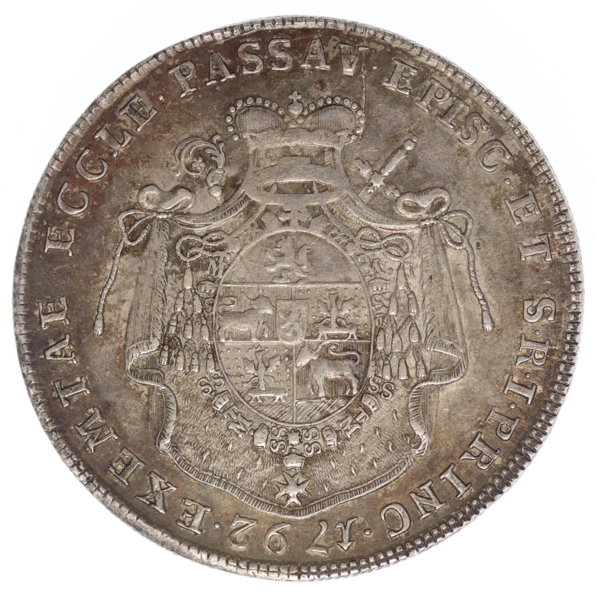 Bayern Passau Joseph Franz Anton Fürst von Auersperg Taler 1792
