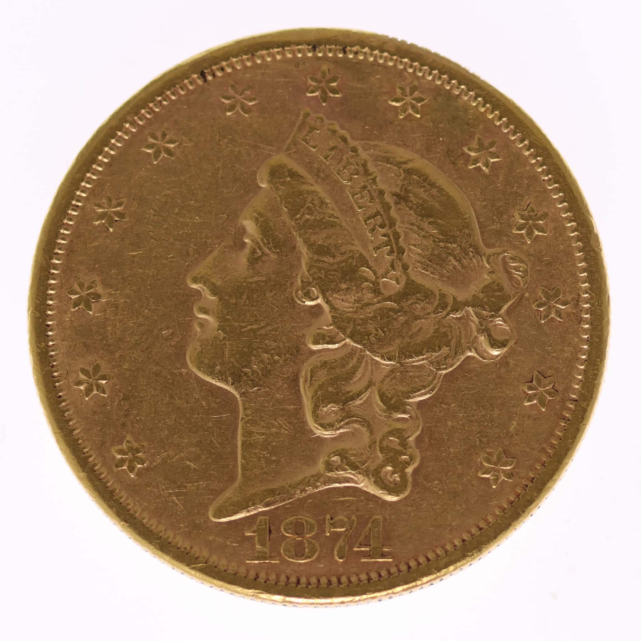 USA 20 Dollars 1874 S Liberty / Kopf