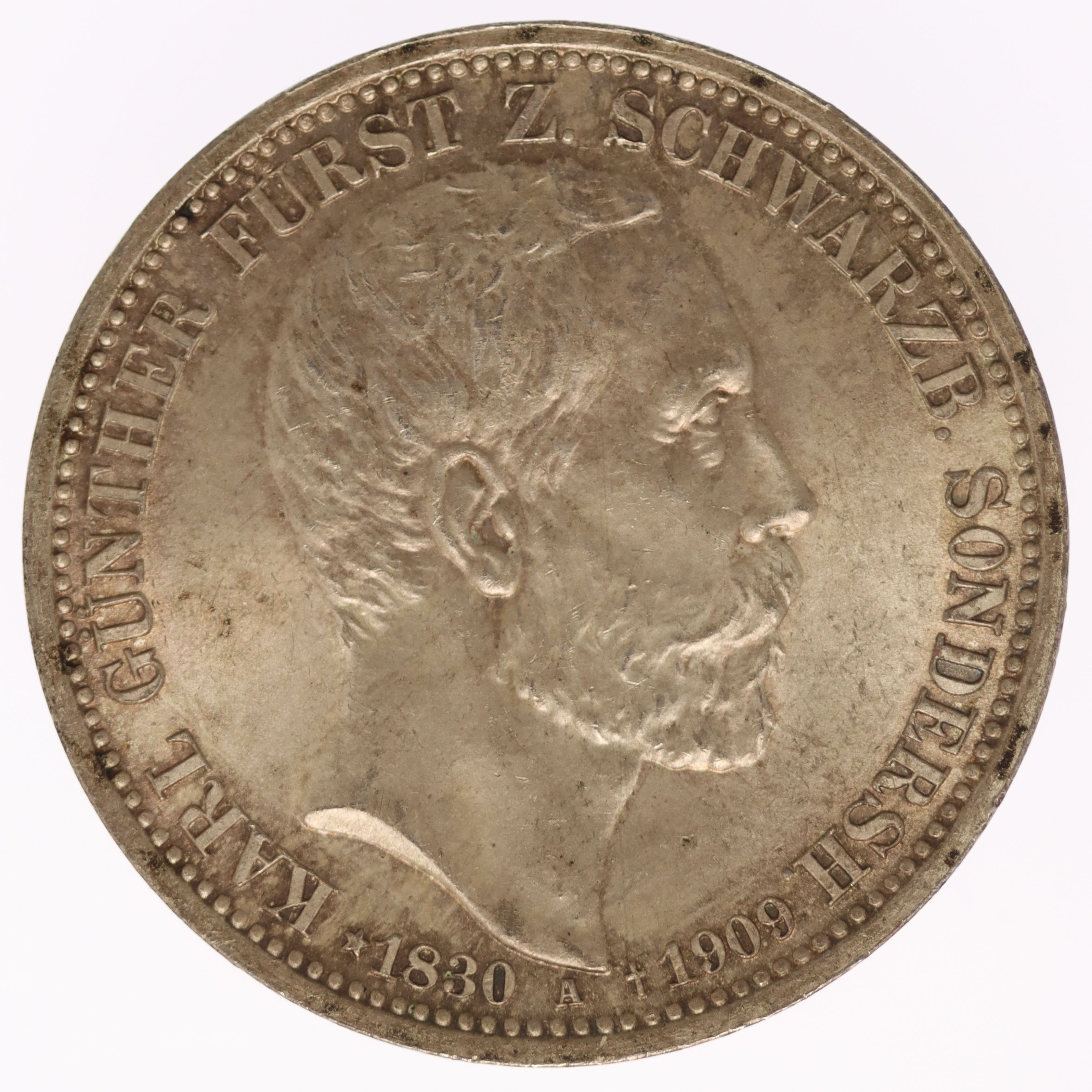 Schwarzburg Sondershausen Karl Günther 3 Mark 1909