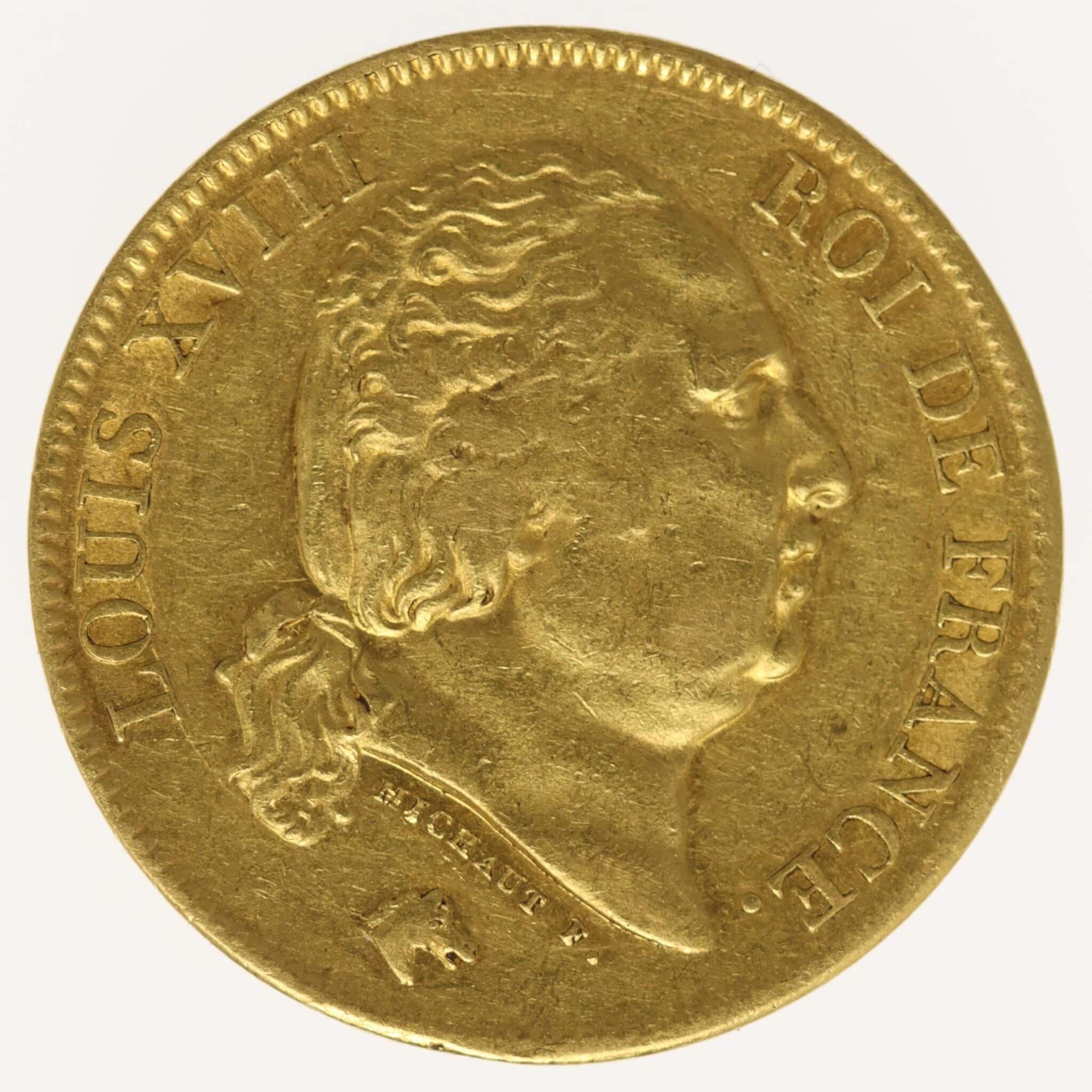Frankreich Louis XVIII. 40 Francs 1817 A