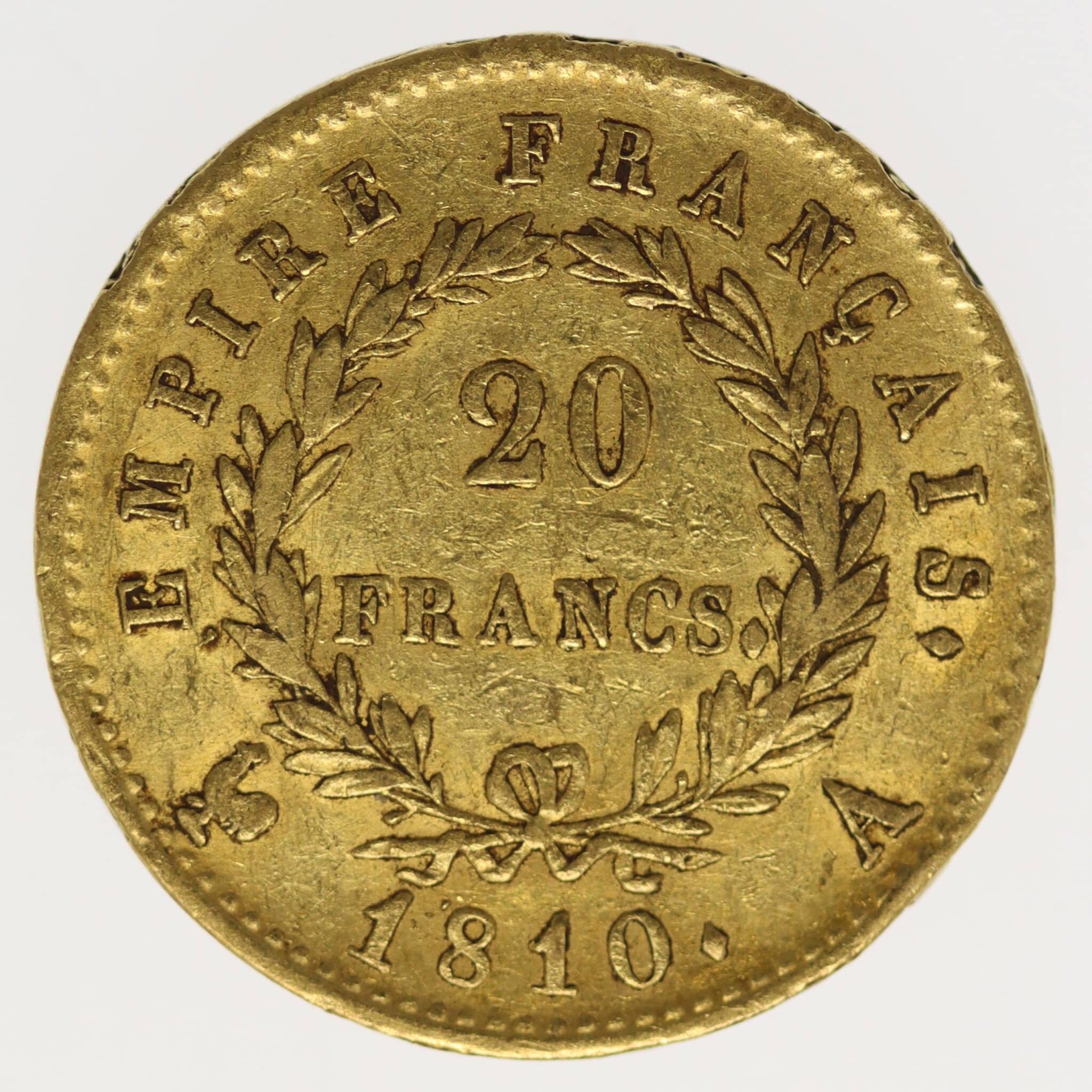 Frankreich Napoleon I. 20 Francs 1810 A