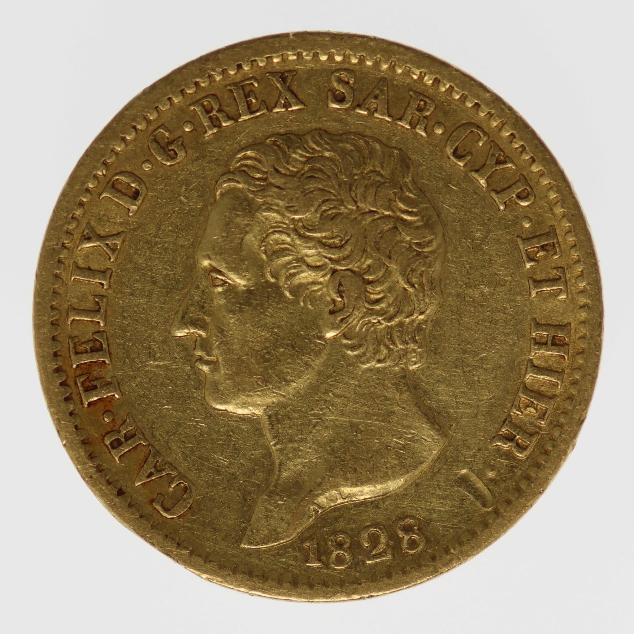 Italien Sardinien Karl Felix 20 Lire 1828