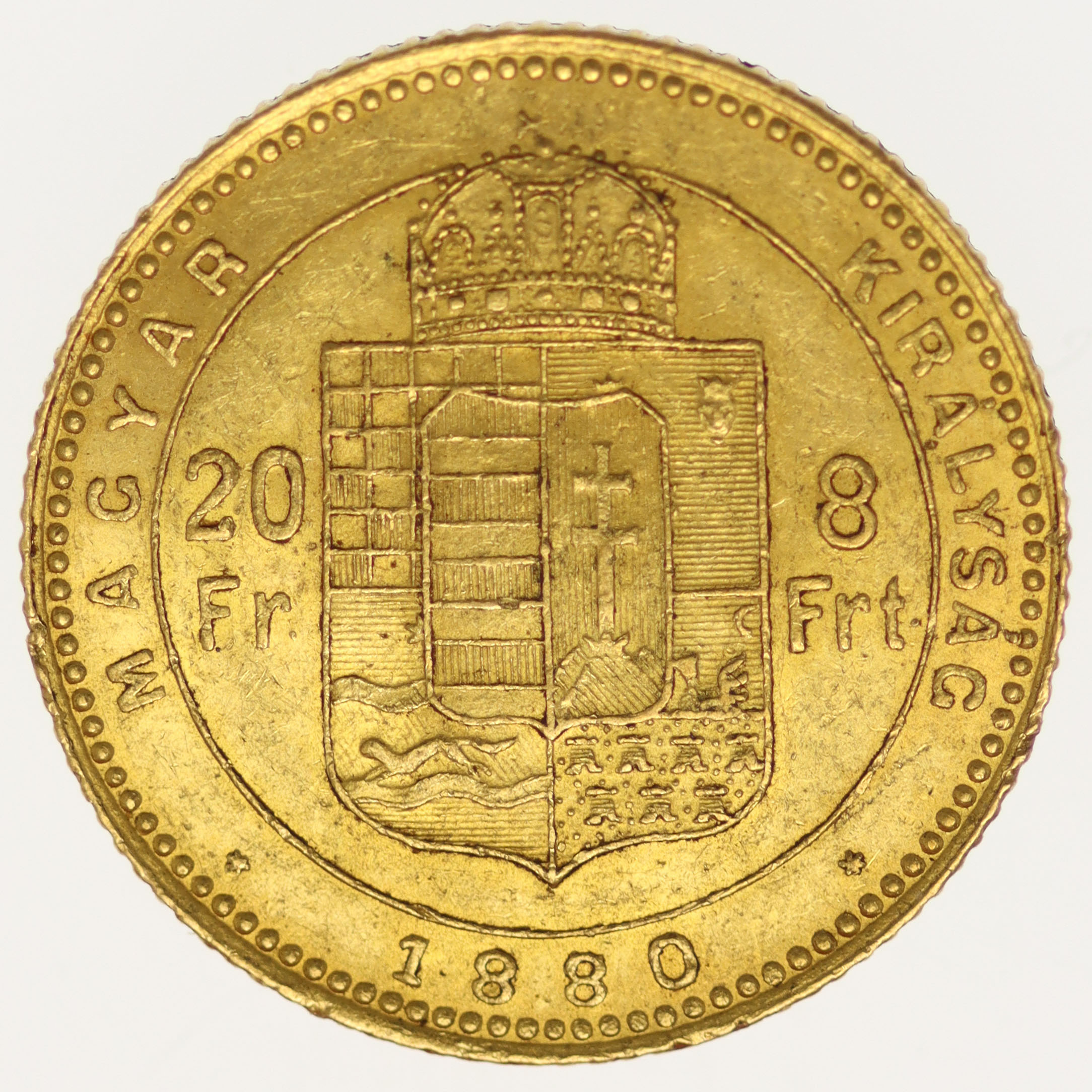 Österreich Kaiserreich Franz Joseph I. 8 Forint 1880 KB