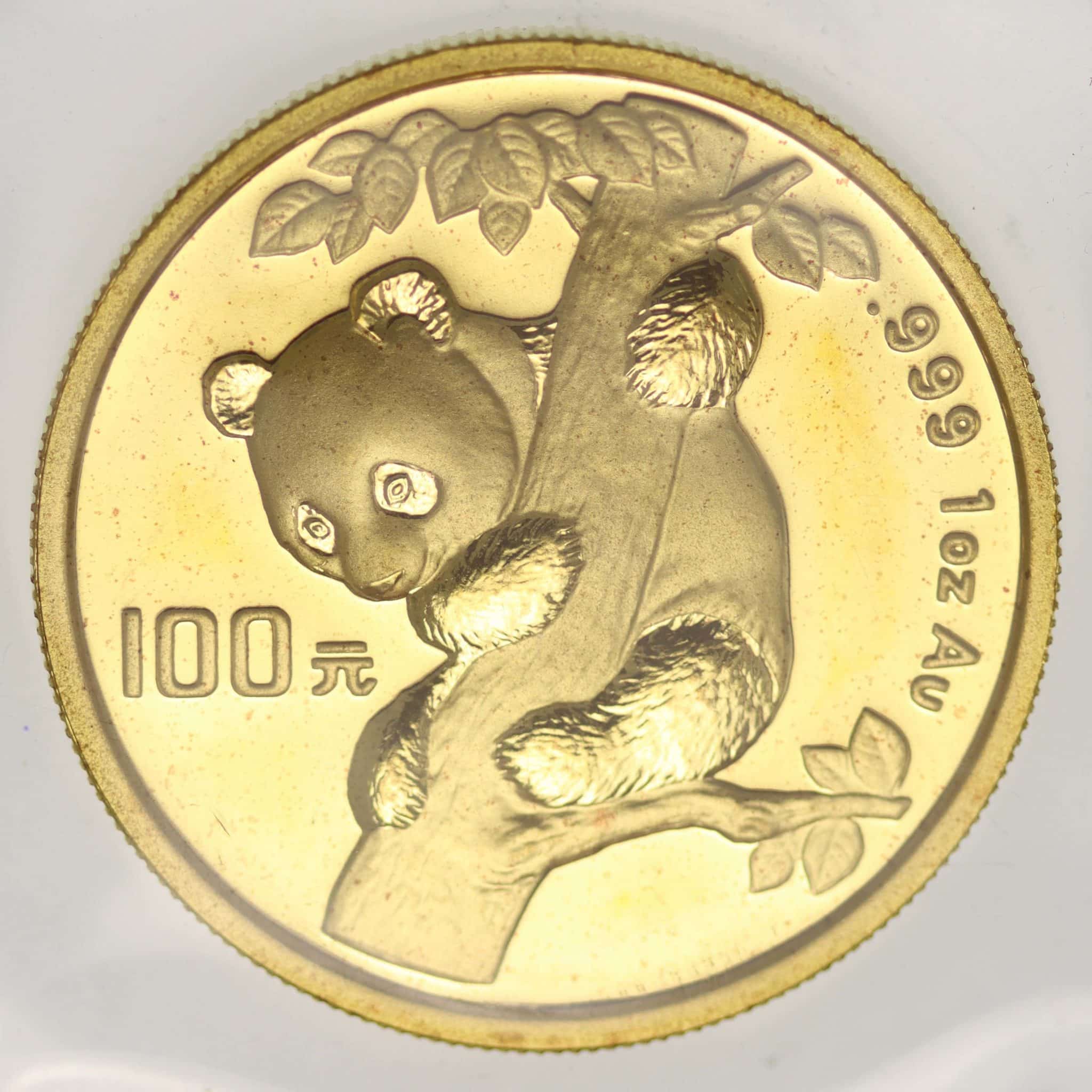 China Panda 100 Yuan 1996 1 Unze