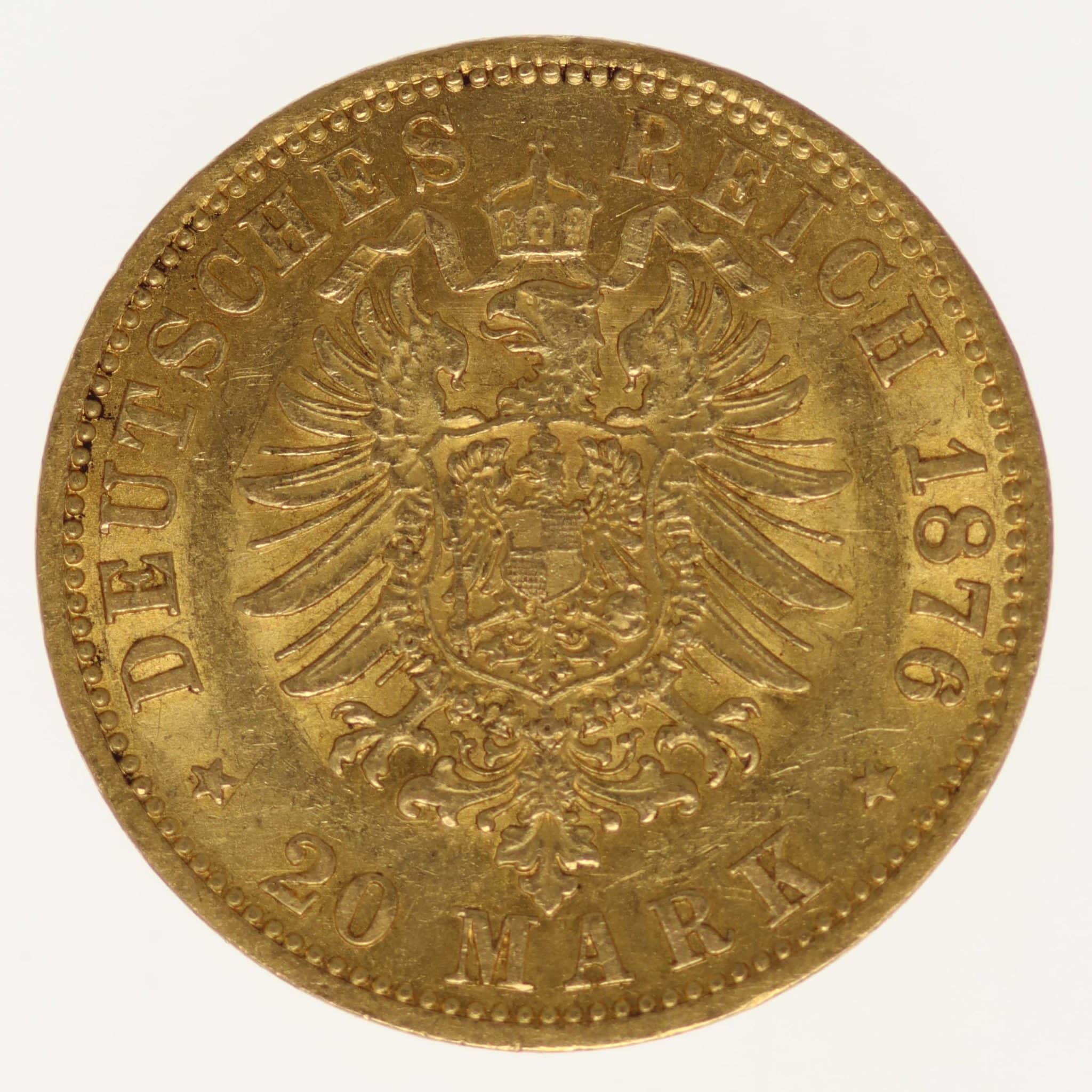Preussen Wilhelm I. 20 Mark 1876 A