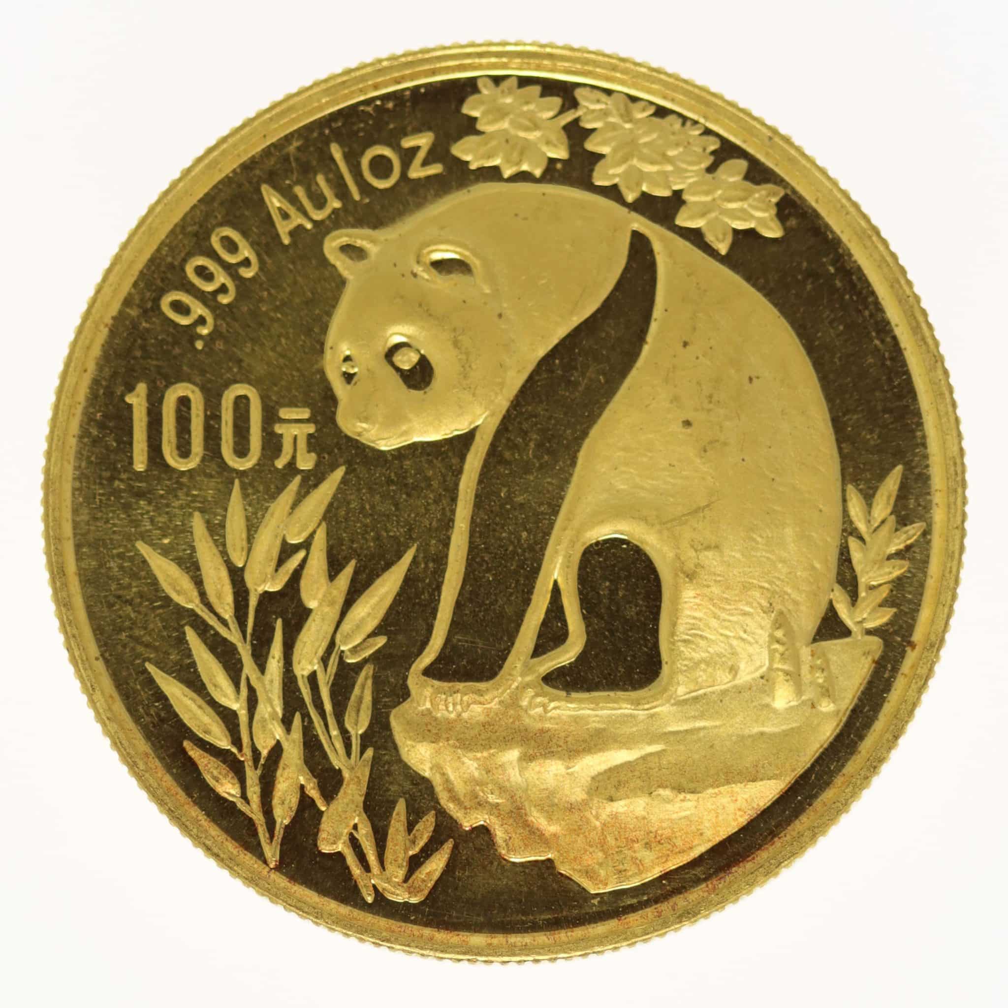 China Panda 100 Yuan 1993 1 Unze