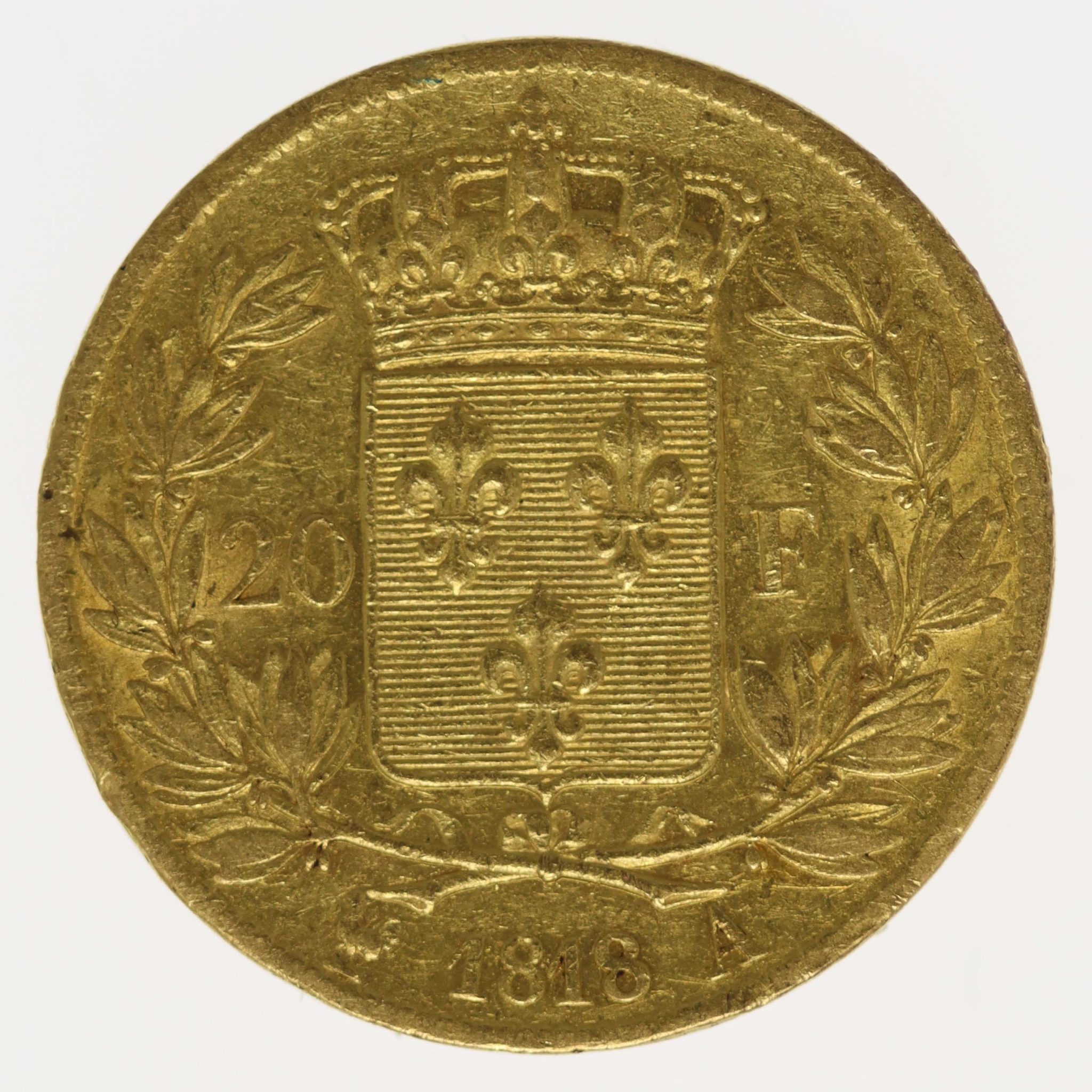 Frankreich Louis XVIII. 20 Francs 1818 A