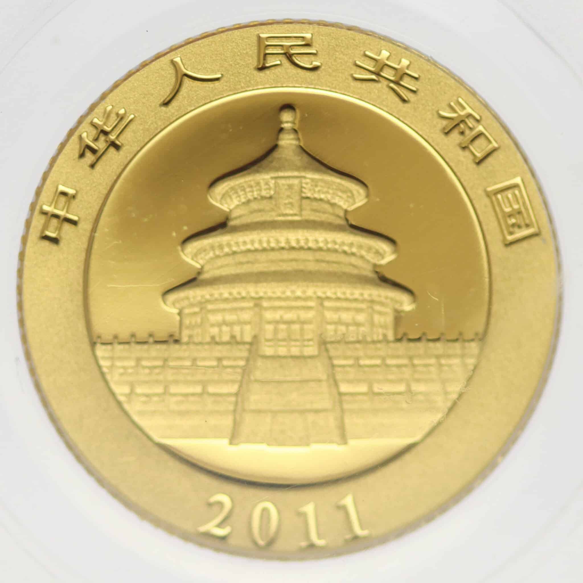 China Panda 50 Yuan 2011 1/10 Unze