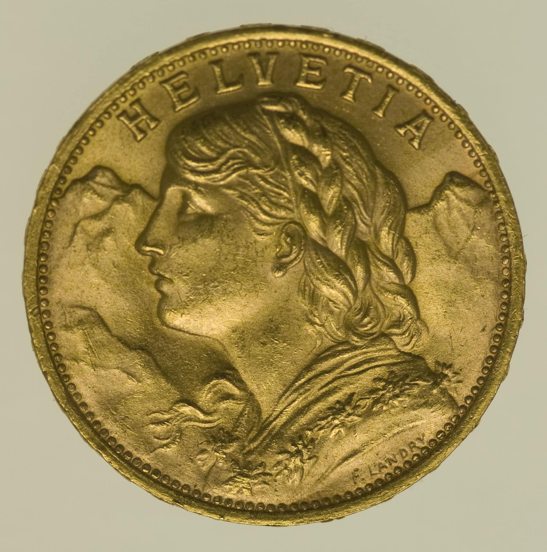 Schweiz 20 Franken 1949 B Vreneli Stempeldrehung