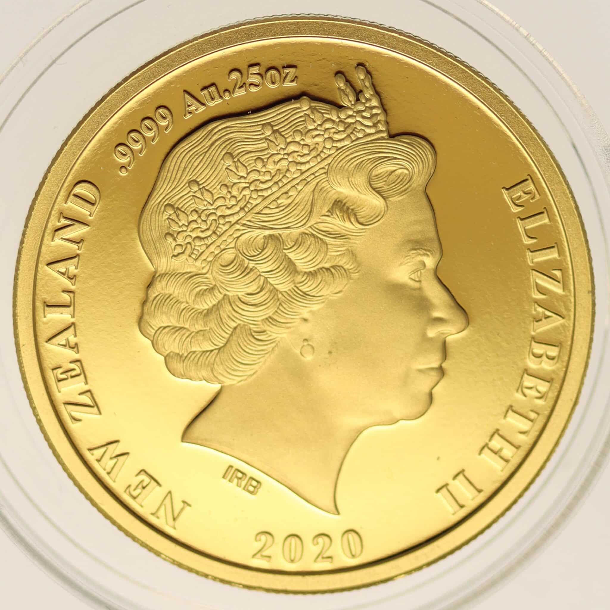 Neuseeland Elisabeth II. 10 Dollars 2020 1/4 OZ Kiwi