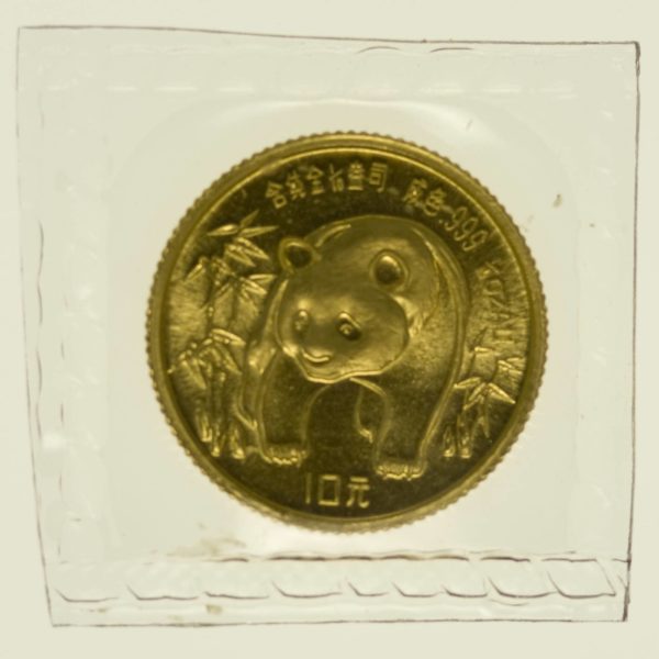 1/10 Unze Goldmünze China Panda 1986 10 Yuan 3,11 Gramm fein Gold RAR