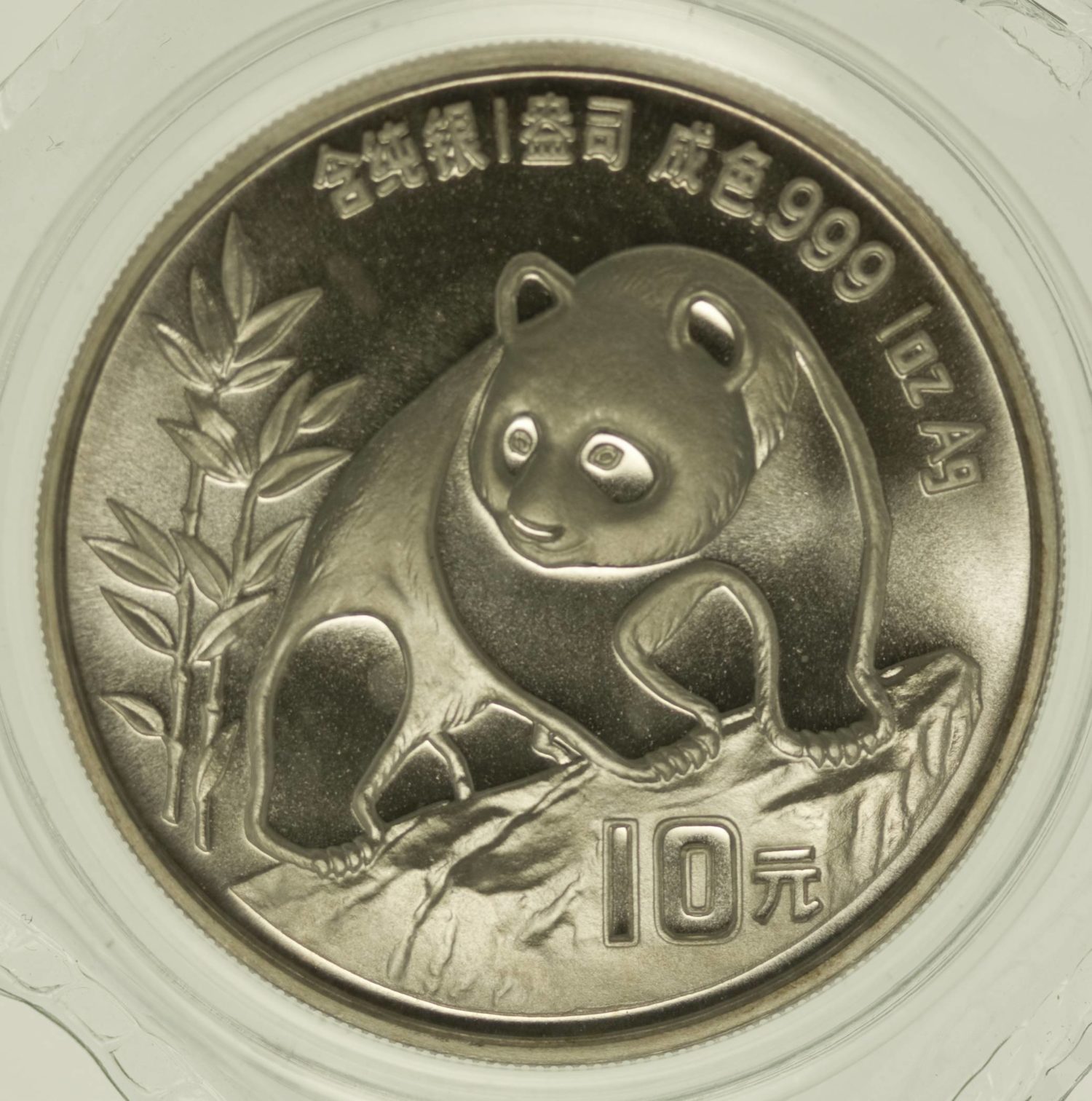 1 Unze Silbermünze China Panda 1990 10 Yuan 31,1 Gramm Silber RAR