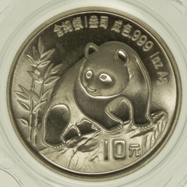 1 Unze Silbermünze China Panda 1990 10 Yuan 31,1 Gramm Silber RAR