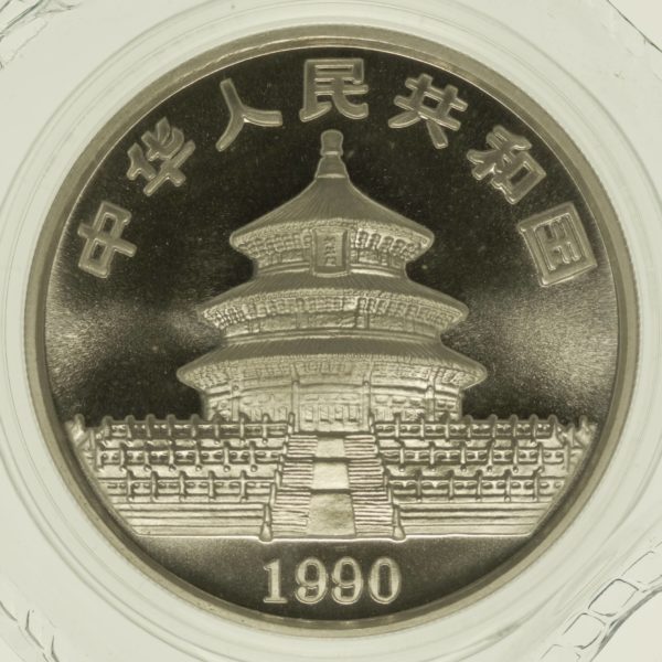 1 Unze Silbermünze China Panda 1990 10 Yuan 31,1 Gramm Silber RAR