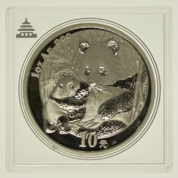 1 Unze Silbermünze China Panda 2005 10 Yuan 31,1 Gramm Silber RAR