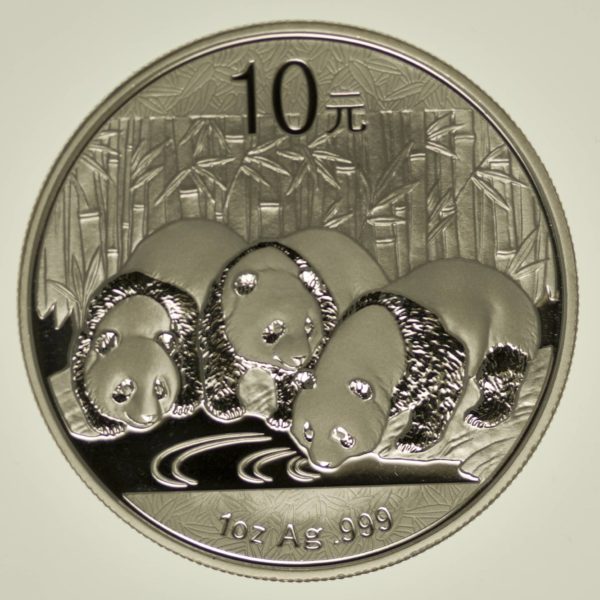 1 Unze Silbermünze China Panda 2013, 10 Yuan 31,1 Gramm Silber RAR