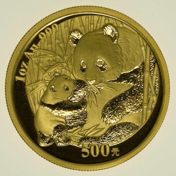 1 Unze Goldmünze China Panda 2005 500 Yuan 31,1 Gramm Gold RAR