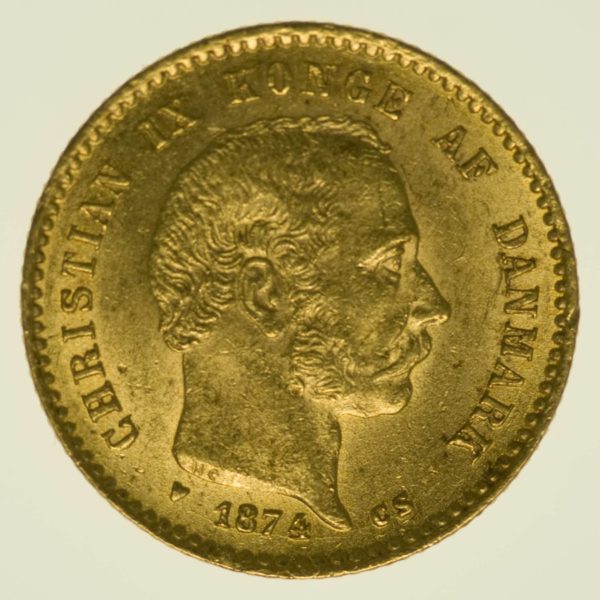 Dänemark Christian IX. 10 Kronen 1874 Gold 4,03 Gramm fein RAR