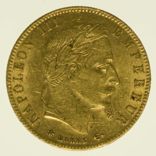 Frankreich Napoleon III. mit Kranz 5 Francs 1862 A Gold 1,45 Gramm fein RAR
