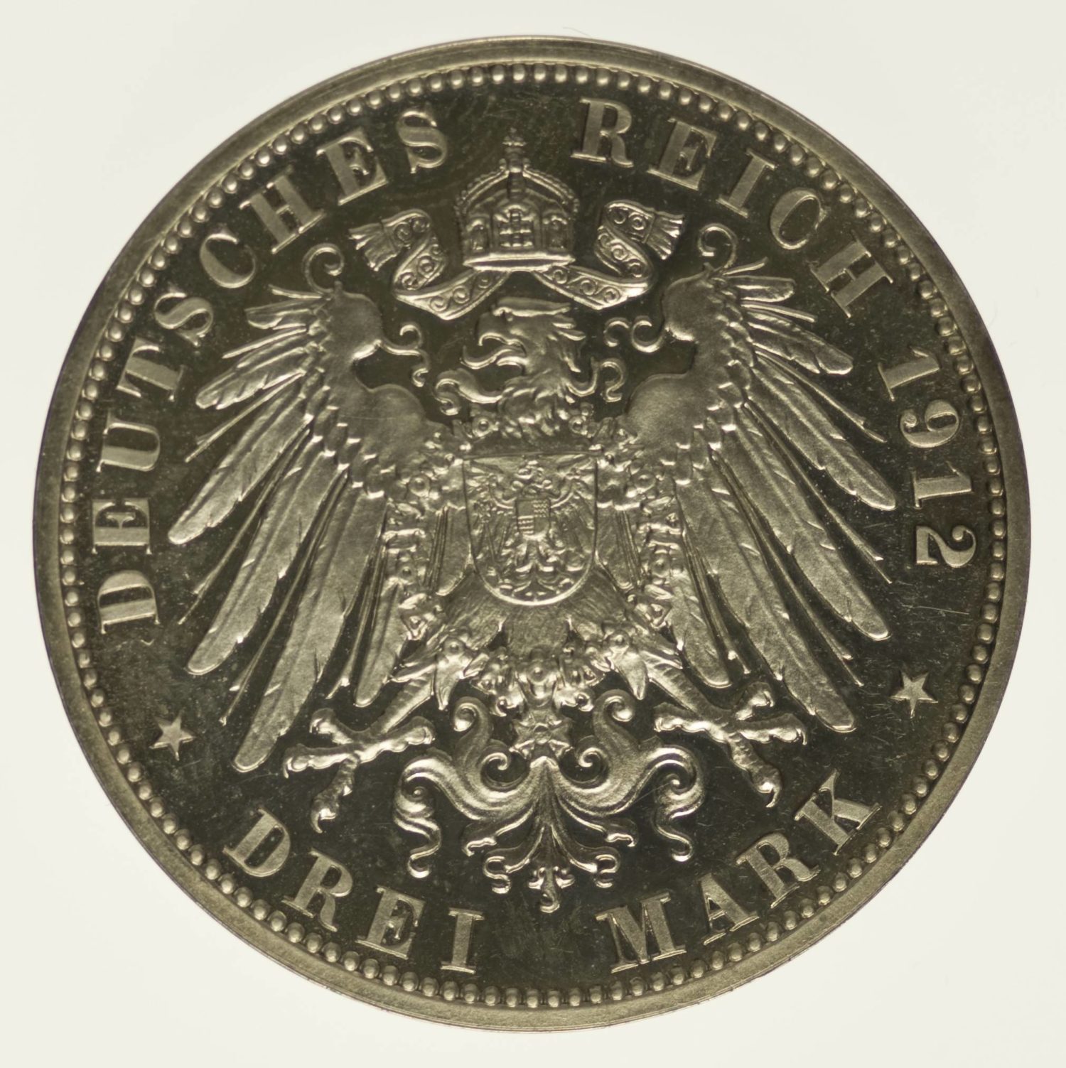 Lübeck Stadtwappen 3 Mark 1912 Silber 15 Gramm fein RAR