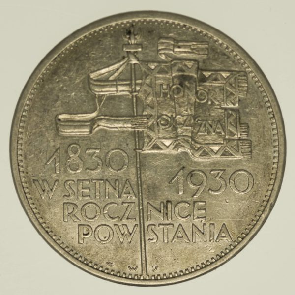 Polen 5 Zloty 1930 Silber 13,5 Gramm fein RAR