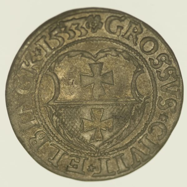 Polen Elbing Groschen 1533 Silber 2,16 Gramm brutto RAR
