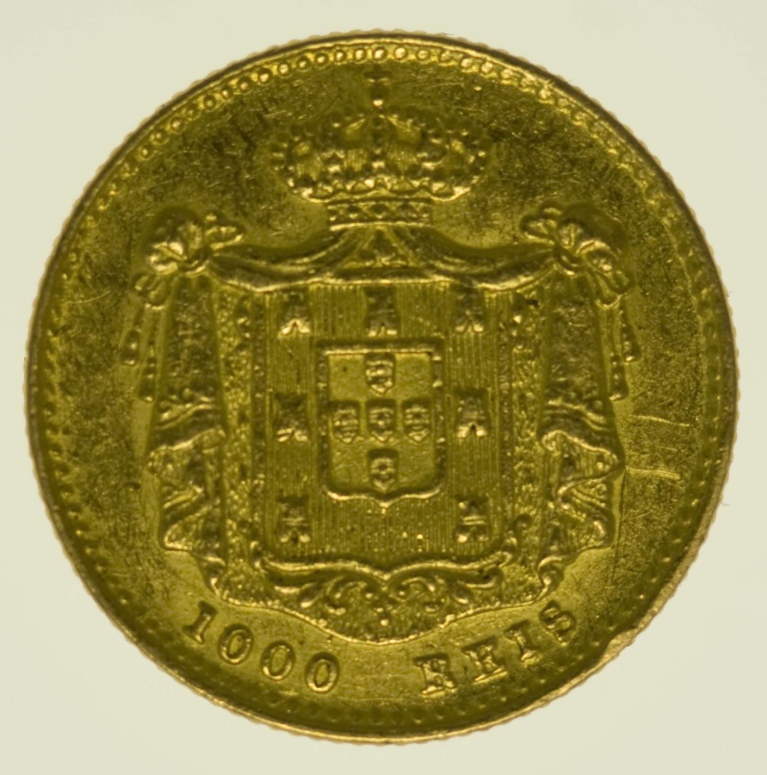 Portugal Maria II. 1000 Reis 1851 Gold 1,64 Gramm fein RAR