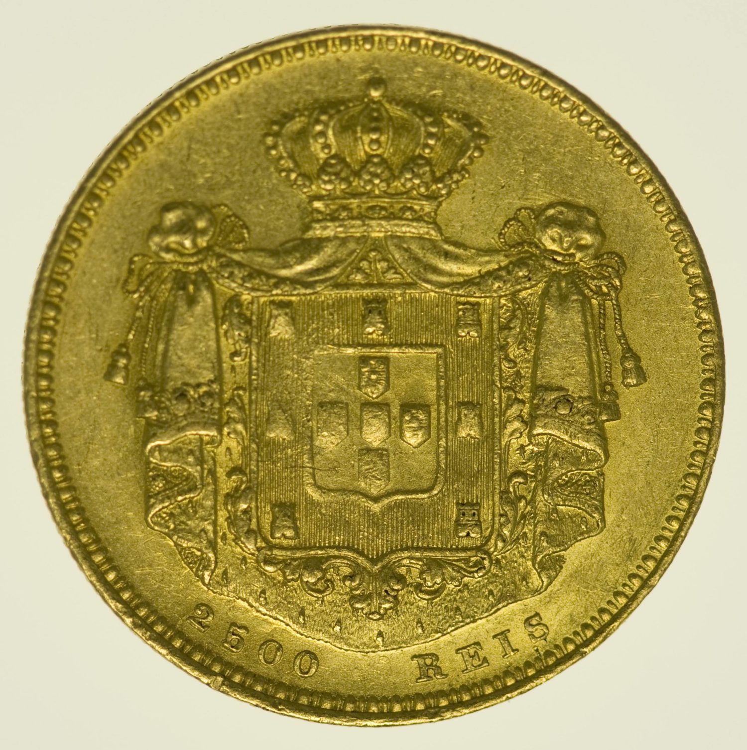 Portugal Maria II. 2500 Reis 1851 Gold 4,11 Gramm fein RAR