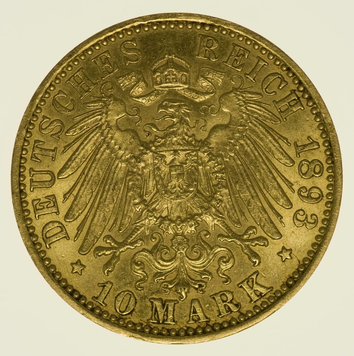 Preussen Wilhelm II. 10 Mark 1893 A Gold 3,58 Gramm fein RAR