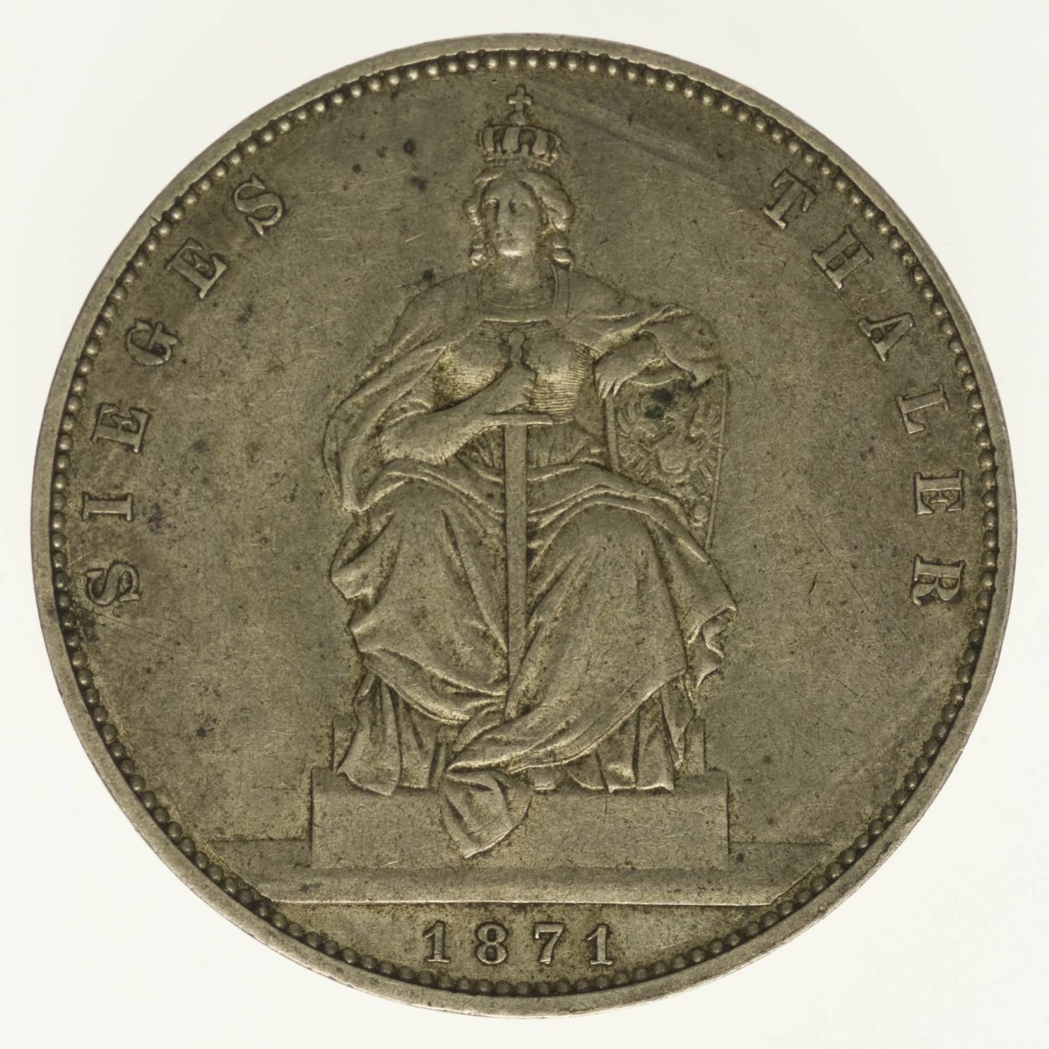 Preussen Wilhelm I. Vereinstaler 1871 Silber 16,67 Gramm fein RAR