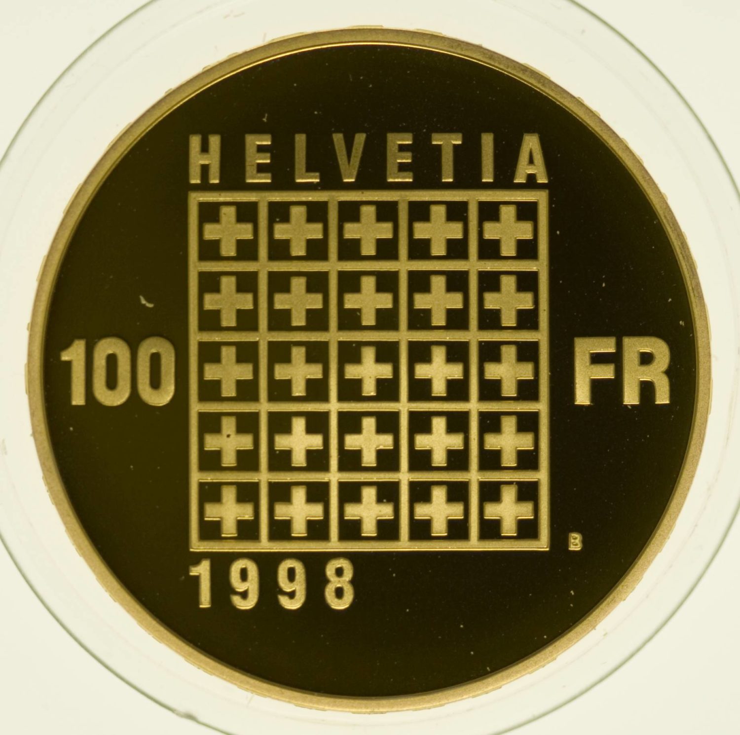 Schweiz 100 Franken Helvetik 100 Franken Bundesstaat Set Gold 40,64 Gramm RAR