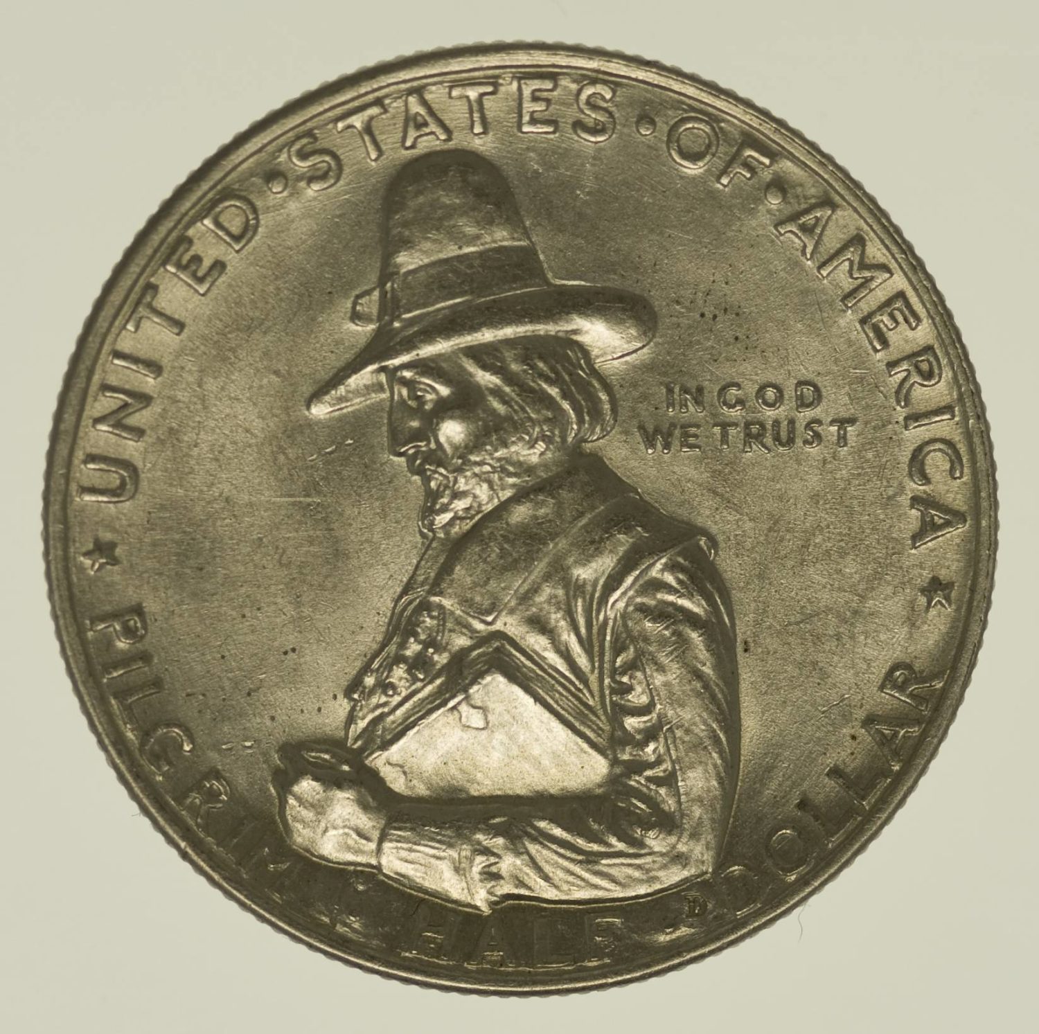 USA Silbermünze Half Dollar 1920 Pilgrim Tercentenary Silber 11,2 Gramm fein RAR