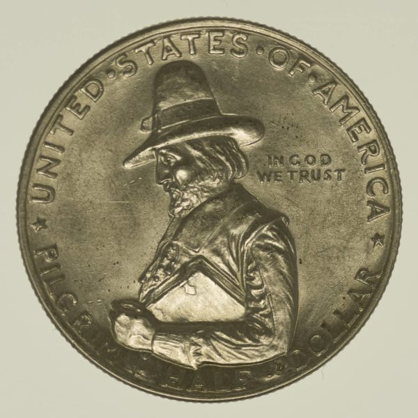 USA Silbermünze Half Dollar 1920 Pilgrim Tercentenary Silber 11,2 Gramm fein RAR