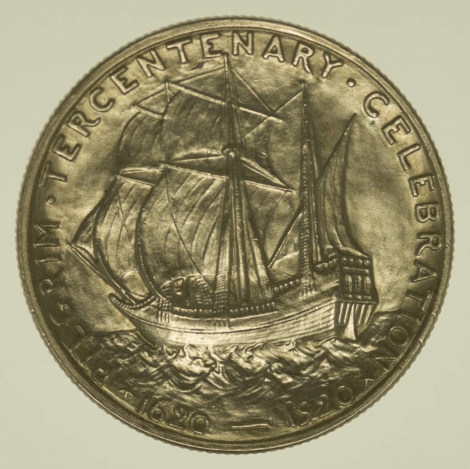 USA Silbermünze Half Dollar 1920 Pilgrim Tercentenary Silber 11,2 Gramm fein RAR