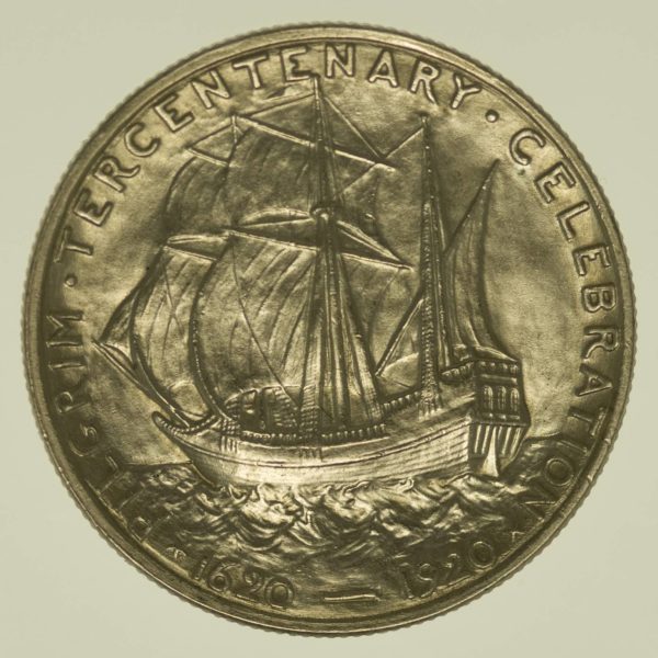 USA Silbermünze Half Dollar 1920 Pilgrim Tercentenary Silber 11,2 Gramm fein RAR
