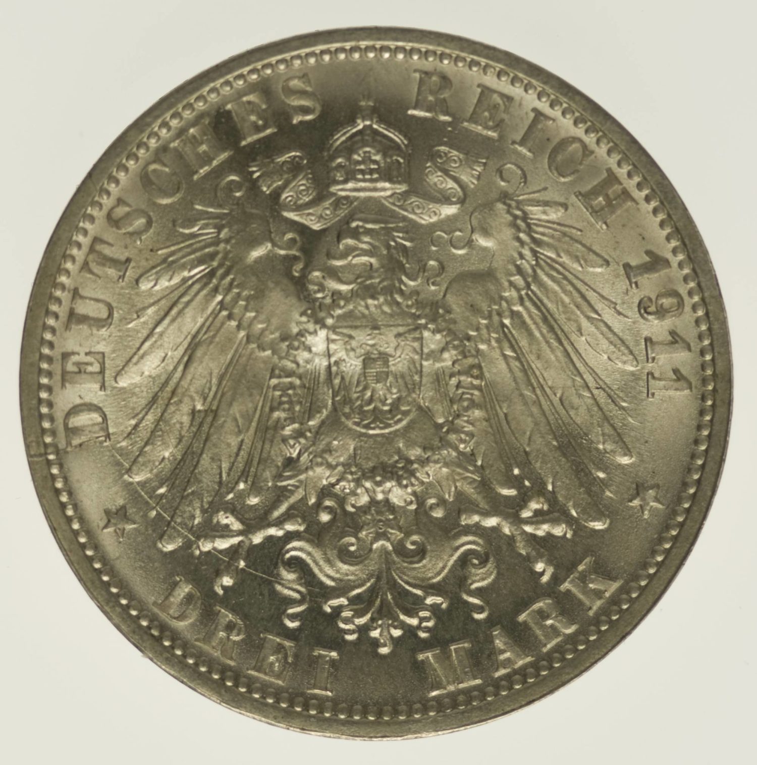 Württemberg Wilhelm II. Silberhochzeit 3 Mark 1911 Silber 15 Gramm fein RAR