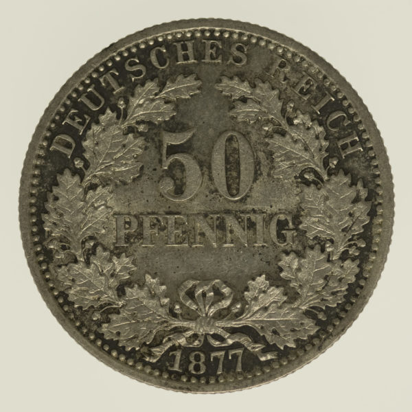 deutsches-kaiserreich-ab-1871-deutsche-silbermuenzen - 50 Pfennig 1877 B