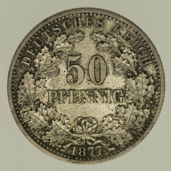 deutsches-kaiserreich-ab-1871-deutsche-silbermuenzen - 50 Pfennig 1877 B