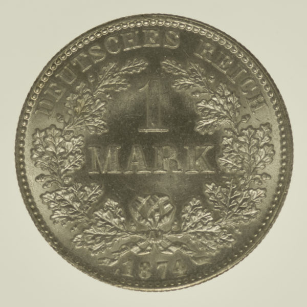 deutsches-kaiserreich-ab-1871-deutsche-silbermuenzen - 1 Mark 1874 H