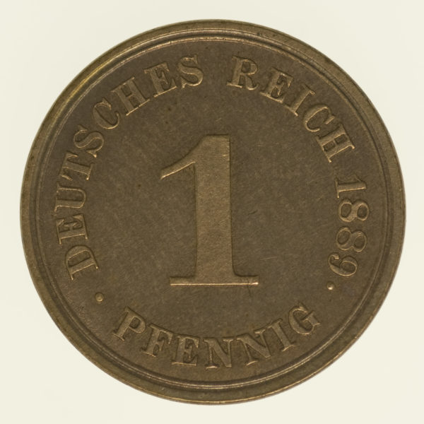 deutsches-kaiserreich-ab-1871-deutsche-silbermuenzen - 1 Pfennig 1889 E